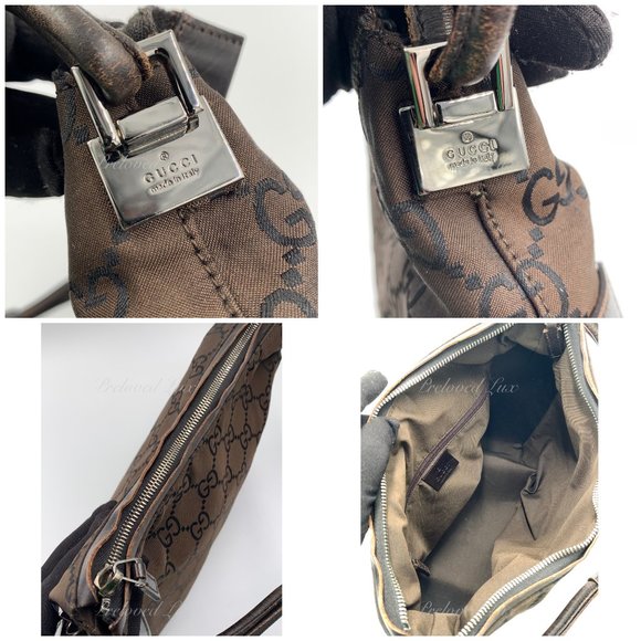 Authentic Gucci Monogram Dark Brown Shoulder Bag - Picture 12 of 15